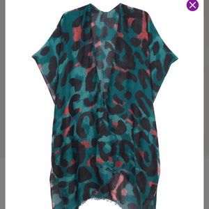 Green and Pink Leopard Kimono